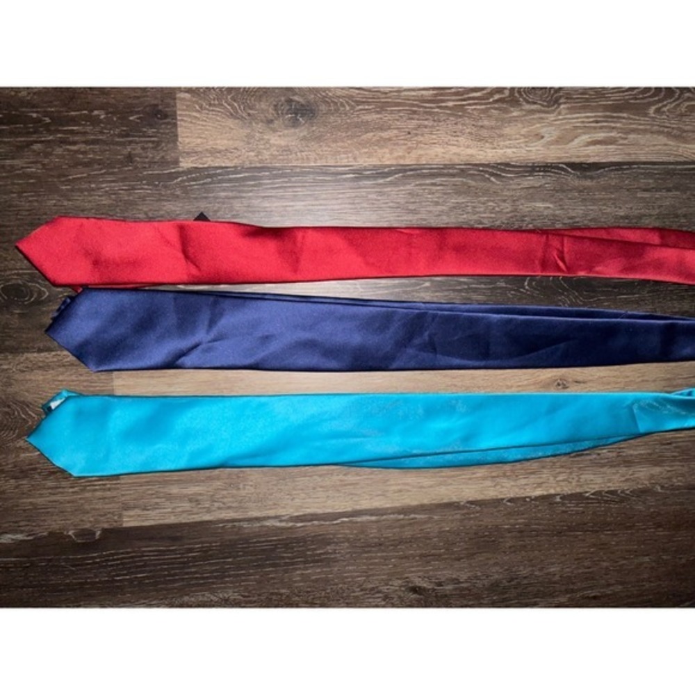 Express Red NWT Mens Satin Neckties Geoffrey Beene‎ Navy Turquoise Blue